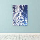 Puffy Clouds on Blue Sky Canvas Afdruk (Insitu (Houten vloer))