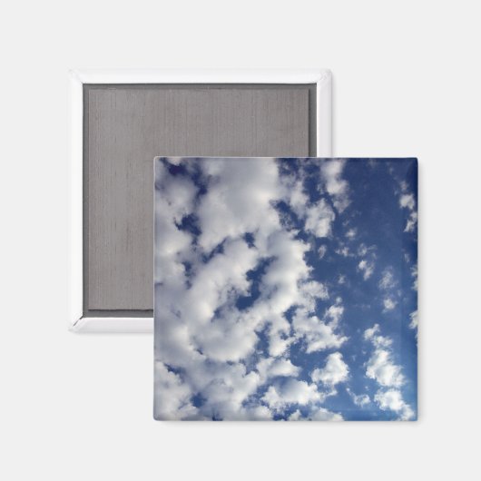 Puffy Clouds on Blue Sky Magneet (Voorkant / Achterkant)