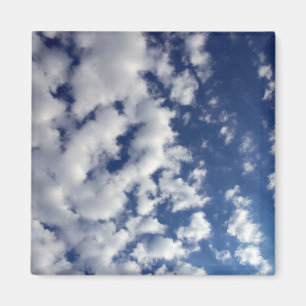 Puffy Clouds on Blue Sky Magneet