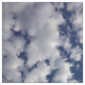 Puffy Clouds on Blue Sky Photo Fabric Stof (Swatch)