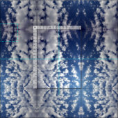 Puffy Clouds on Blue Sky Photo Fabric Stof (Delen)