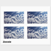Puffy Clouds on Blue Sky Rechthoekige Sticker (Vel)