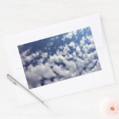 Puffy Clouds on Blue Sky Rechthoekige Sticker (Envelop)