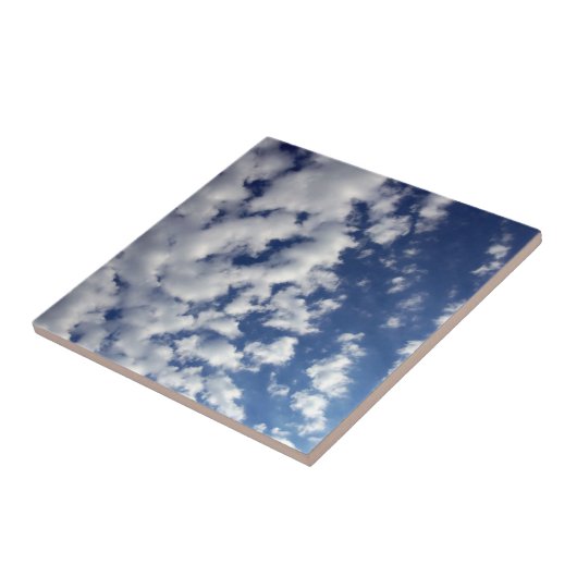 Puffy Clouds on Blue Sky Tegeltje (Zijkant)