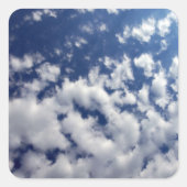 Puffy Clouds on Blue Sky Vierkante Sticker (Voorkant)