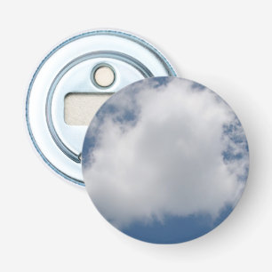 Puffy Cumulus Clouds in Blue Sky Button Flesopener
