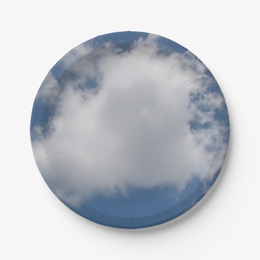 Puffy Cumulus Clouds in Blue Sky Papieren Bordje (Voorkant)