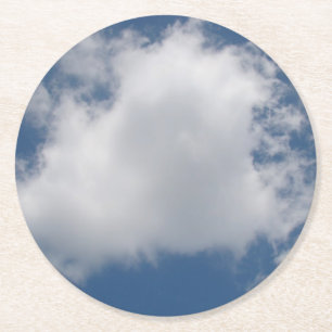 Puffy Cumulus Clouds in Blue Sky Ronde Kartonnen Onderzetter