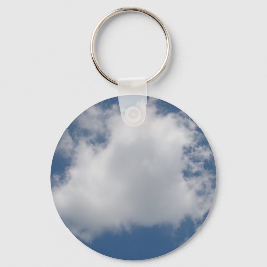 Puffy Cumulus Clouds in Blue Sky Sleutelhanger (Voorkant)