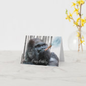 Puffy de Gorilla Sigaar Roker Verjaardag Kaart (Gele Bloem)