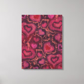 Puffy harten, romantische liefde, roze rood en Bou Canvas Afdruk (Voorkant)