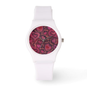 Puffy hartigt romantische liefde roze rode Valenti Horloge
