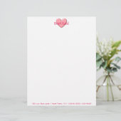 Puffy Heart Briefhoofd Sjabloon (Staand voorkant)