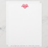 Puffy Heart Briefhoofd Sjabloon (Voorkant / Achterkant)