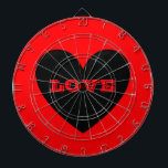 Puffy Heart Dartbord<br><div class="desc">Puffy hartdartboard. De achtergrondkleur en de tekst kunnen worden aangepast.</div>