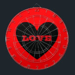 Puffy Heart Dartbord<br><div class="desc">Puffy hartdartboard. De achtergrondkleur en de tekst kunnen worden aangepast.</div>