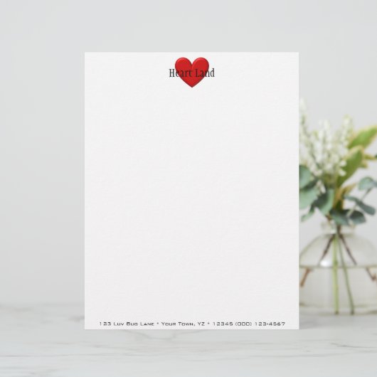 Puffy Heart Persoonlijk Briefhoofd (Staand voorkant)