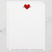 Puffy Heart Persoonlijk Briefhoofd (Voorkant / Achterkant)