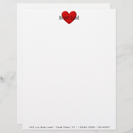 Puffy Heart Persoonlijk Briefhoofd (Voorkant / Achterkant)