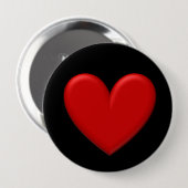 Puffy Heart Ronde Button 4,0 Cm (Voorkant /achterkant)