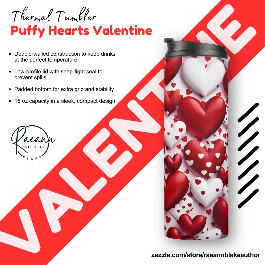 Puffy Hearts Thermokopje Thermosbeker