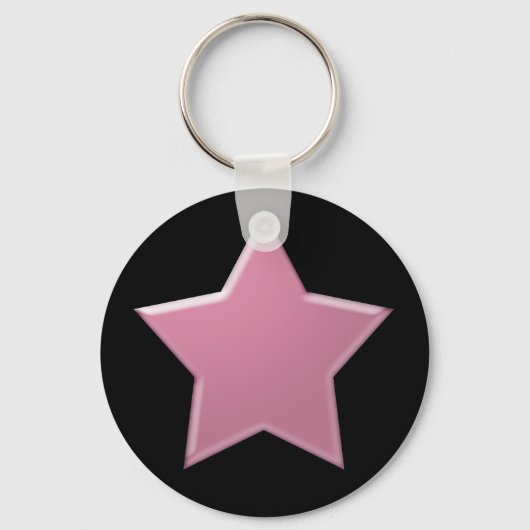 Puffy Pink Star-Sleutelhanger Sleutelhanger (Voorkant)