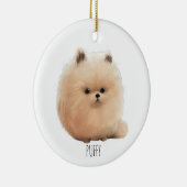 Puffy Pup Kerstversiering Keramisch Ornament (Rechts)