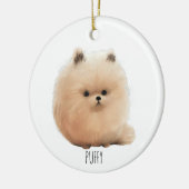 Puffy Pup Kerstversiering Keramisch Ornament (Links)