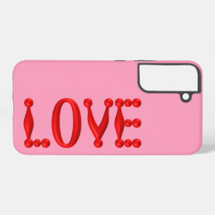Puffy Rode LIEFDE Samsung Galaxy Hoesje