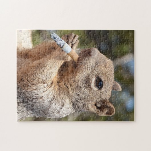 Puffy the Squirrel Cigarette Smoking Smoker Funny Legpuzzel (Horizontaal)