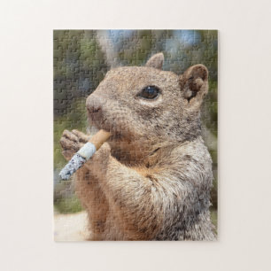 Puffy the Squirrel Cigarette Smoking Smoker Funny Legpuzzel