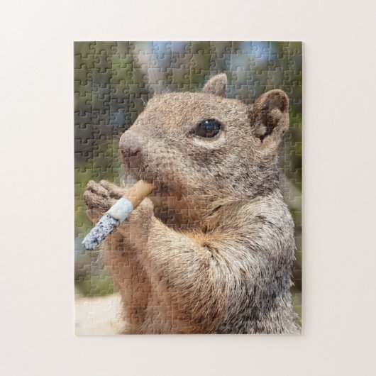 Puffy the Squirrel Cigarette Smoking Smoker Funny Legpuzzel (Verticaal)
