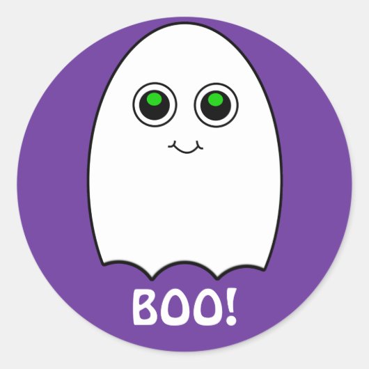 Puffy Toon Ghost Boo Halloween Sticker (Voorkant)