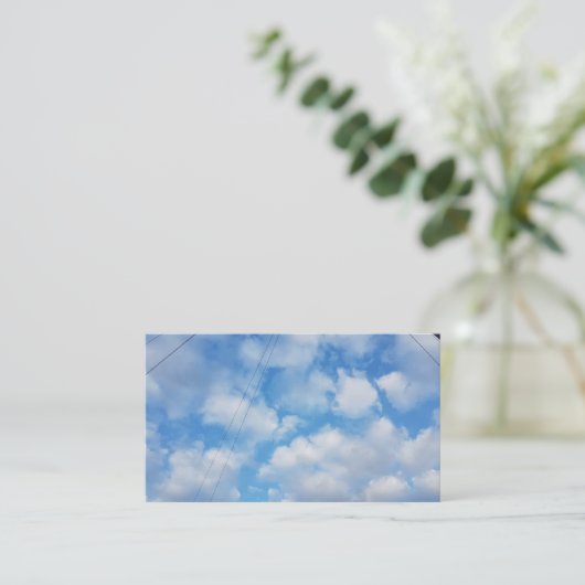 Puffy White Clouds Blue Sky Visitekaartjes 2019 (Staand voorkant)