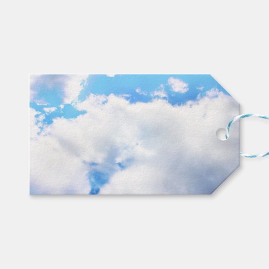 Puffy White Clouds en Blue Sky Cadeaulabel (Voorkant (Horizontaal))
