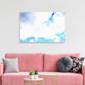 Puffy White Clouds en Blue Sky Canvas Afdruk (Insitu (Woonkamer))