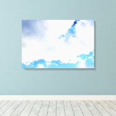 Puffy White Clouds en Blue Sky Canvas Afdruk (Insitu (Houten vloer))