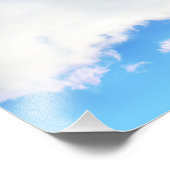 Puffy White Clouds en Blue Sky Foto Afdruk (Hoek)