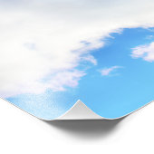 Puffy White Clouds en Blue Sky Foto Afdruk (Hoek)