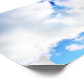 Puffy White Clouds en Blue Sky Foto Afdruk (Hoek)