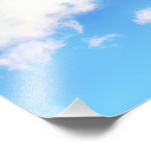 Puffy White Clouds en Blue Sky Foto Afdruk (Hoek)