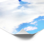 Puffy White Clouds en Blue Sky Foto Afdruk (Hoek)