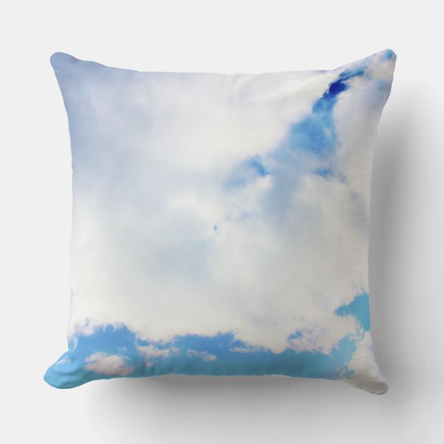 Puffy White Clouds en Blue Sky Kussen (Voorkant)
