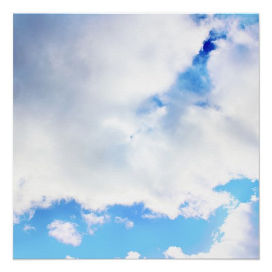 Puffy White Clouds en Blue Sky Perfect Poster (Voorkant)
