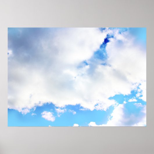 Puffy White Clouds en Blue Sky Poster (Voorkant)