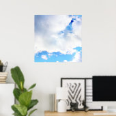 Puffy White Clouds en Blue Sky Poster (Thuiskantoor)