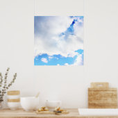 Puffy White Clouds en Blue Sky Poster (Keuken)