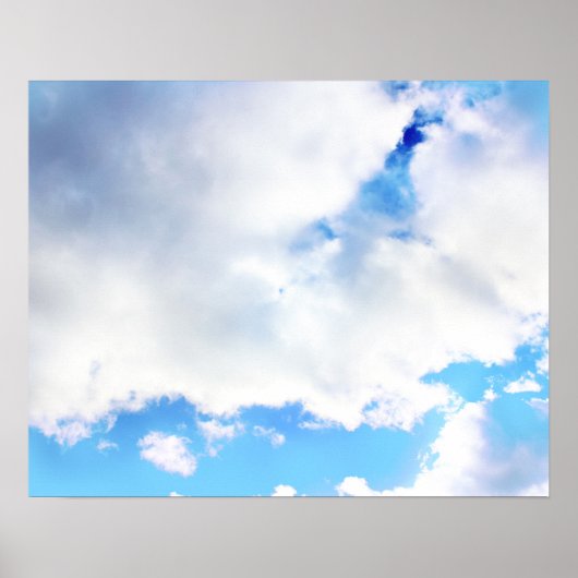Puffy White Clouds en Blue Sky Poster (Voorkant)