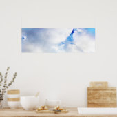 Puffy White Clouds en Blue Sky Poster (Keuken)
