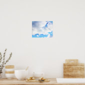 Puffy White Clouds en Blue Sky Poster (Keuken)